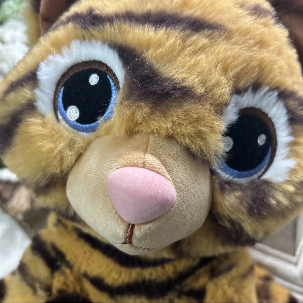2016 Retired Build A Bear Tiger Cub Plush Stuffed Animal Toy Big Eyes - Picture 3 of 5